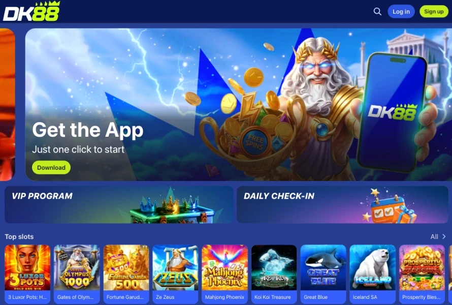 DK88 Android app installation screen showing the automatic free spins reward
