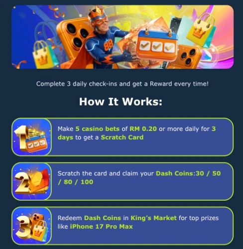 DK88 step-by-step overview screen for getting started with an account